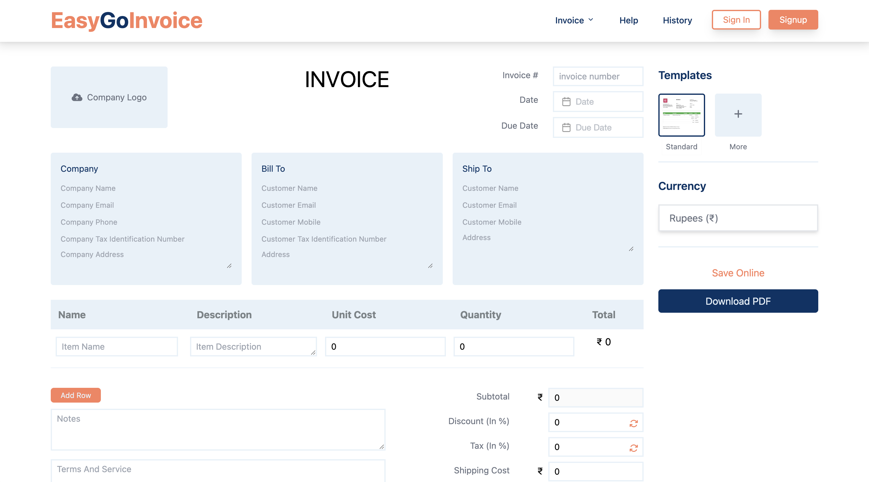 Invoice Example