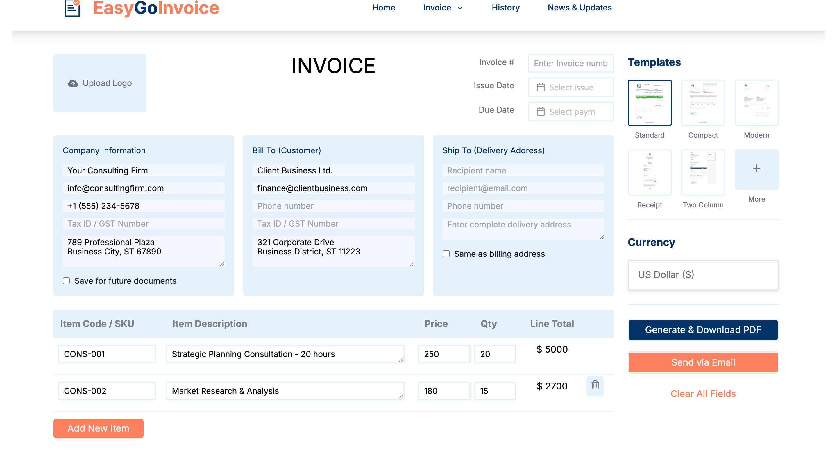 Invoice Example